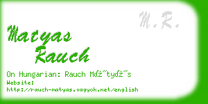 matyas rauch business card